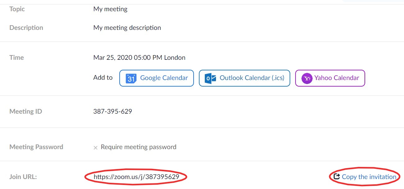 Invite people to Zoom meeting