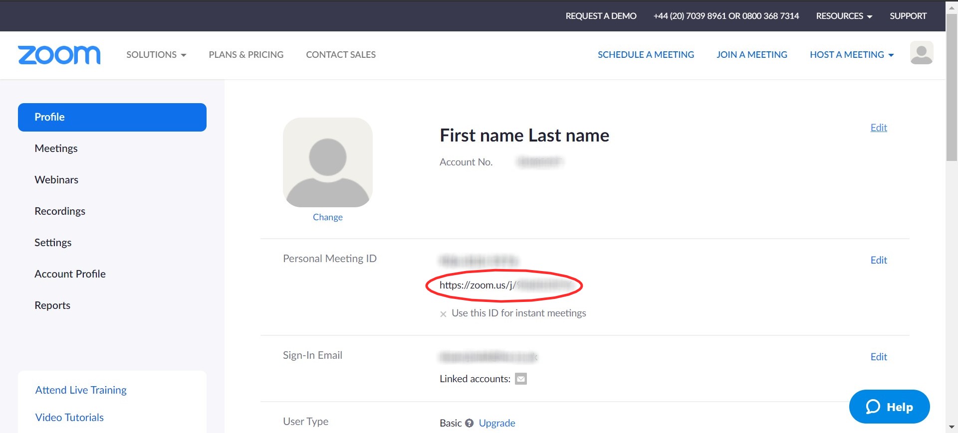 Use your personal meeting ID in Zoom