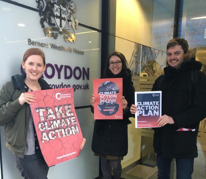 Croydon Climate Action group give Climate Action Plan to Croydon council - crop